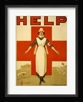 Help, Red Cross Nurse Framed Print