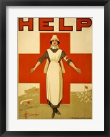 Help, Red Cross Nurse Framed Print