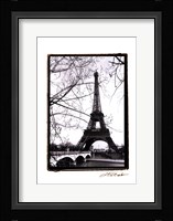 Eiffel Tower Along the Seine River Framed Print