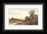 Where Heather Vies with Crimson Sky Framed Print