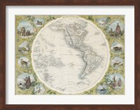 1850 Tallis Map of the Western Hemisphere Fine Art Print