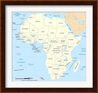 Africa Map Political Fine Art Print