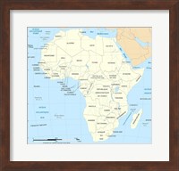 Africa Map Political Fine Art Print