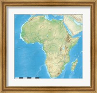 Africa Relief Location Map Fine Art Print
