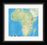 Africa Relief Location Map Fine Art Print