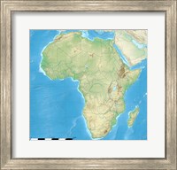 Africa Relief Location Map Fine Art Print