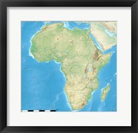 Africa Relief Location Map Fine Art Print