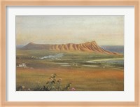 Edward Clifford (1844-1907) - 'DiamondHead, Honolulu', watercolor painting, 1888 Fine Art Print