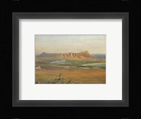 Edward Clifford (1844-1907) - 'DiamondHead, Honolulu', watercolor painting, 1888 Framed Print