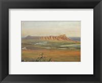 Edward Clifford (1844-1907) - 'DiamondHead, Honolulu', watercolor painting, 1888 Framed Print
