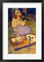 Elizabeth Shippen Green, Miguela, kneeling still, put it to her lip, 1906 Fine Art Print