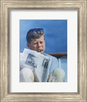 President Kennedy Reading the New York Times Fine Art Print