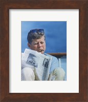 President Kennedy Reading the New York Times Fine Art Print