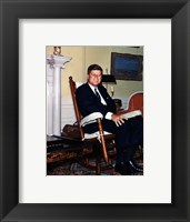 JFK in Yellow Oval Room 1962 Framed Print