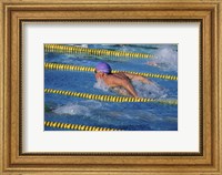 Swimmer racing in a swimming pool Fine Art Print