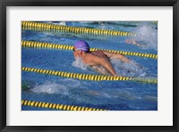 Swimmer racing in a swimming pool Fine Art Print