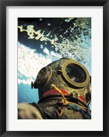 Close-up of a divers helmet under water Fine Art Print