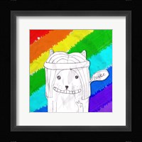 Hippy Peace Cat Framed Print