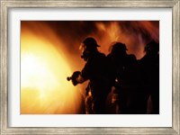 Firefighters during a rescue operation Fine Art Print