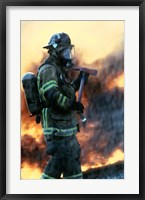 Firefighter at a rescue operation Fine Art Print