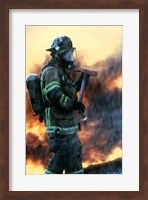 Firefighter at a rescue operation Fine Art Print