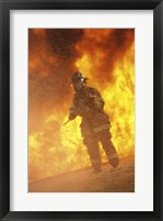 Firefighter holding an axe Fine Art Print