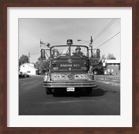 Fire engine on road Fine Art Print