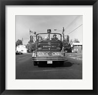 Fire engine on road Fine Art Print