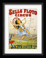 Floto Circus Presents M'lle Beeson, a marvelous high wire Venus, Performance Poster,1921 Fine Art Print