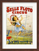 Floto Circus Presents M'lle Beeson, a marvelous high wire Venus, Performance Poster,1921 Fine Art Print