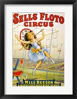 Floto Circus Presents M'lle Beeson, a marvelous high wire Venus, Performance Poster,1921 Fine Art Print