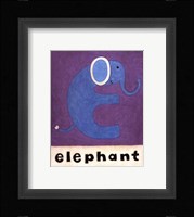 E is for Elephant Framed Print