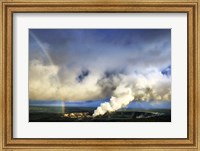 Rainbow and Eruption of Halema`uma`u Vent at Kilauea Fine Art Print