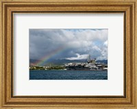 US Navy, A Rainbow Arches Near the Aircraft Carrier USS Kitty Hawk Fine Art Print