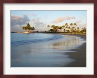 Waikiki Beach And Palm Trees Fine Art Print