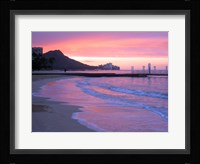 Waikiki Beach Sunset Framed Print
