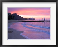 Waikiki Beach Sunset Framed Print