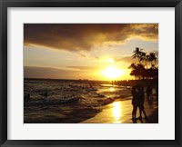 Waikiki Beach at Sunset Framed Print