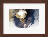 Sarychev Peak Volcano from Nasa Satelite Photo Fine Art Print