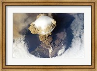 Sarychev Peak Volcano from Nasa Satelite Photo Fine Art Print