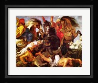 Hippopotamus and Crockodile Hunt Fine Art Print