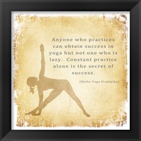 Constant Practice is the Secret of Success Framed Print