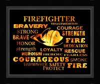 Firefighter Words Fine Art Print