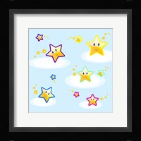 Star Smiles on Clouds Framed Print