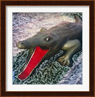 Playground alligator with mouth open Fine Art Print