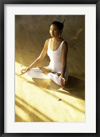 High angle view of a young woman meditating Fine Art Print