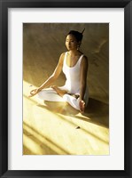High angle view of a young woman meditating Fine Art Print