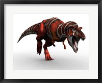 T Rex Charge Framed Print