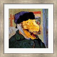 T Rex Van Gogh with Bandaged Battle Damaged Ear Fine Art Print