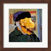 T Rex Van Gogh with Bandaged Battle Damaged Ear Fine Art Print